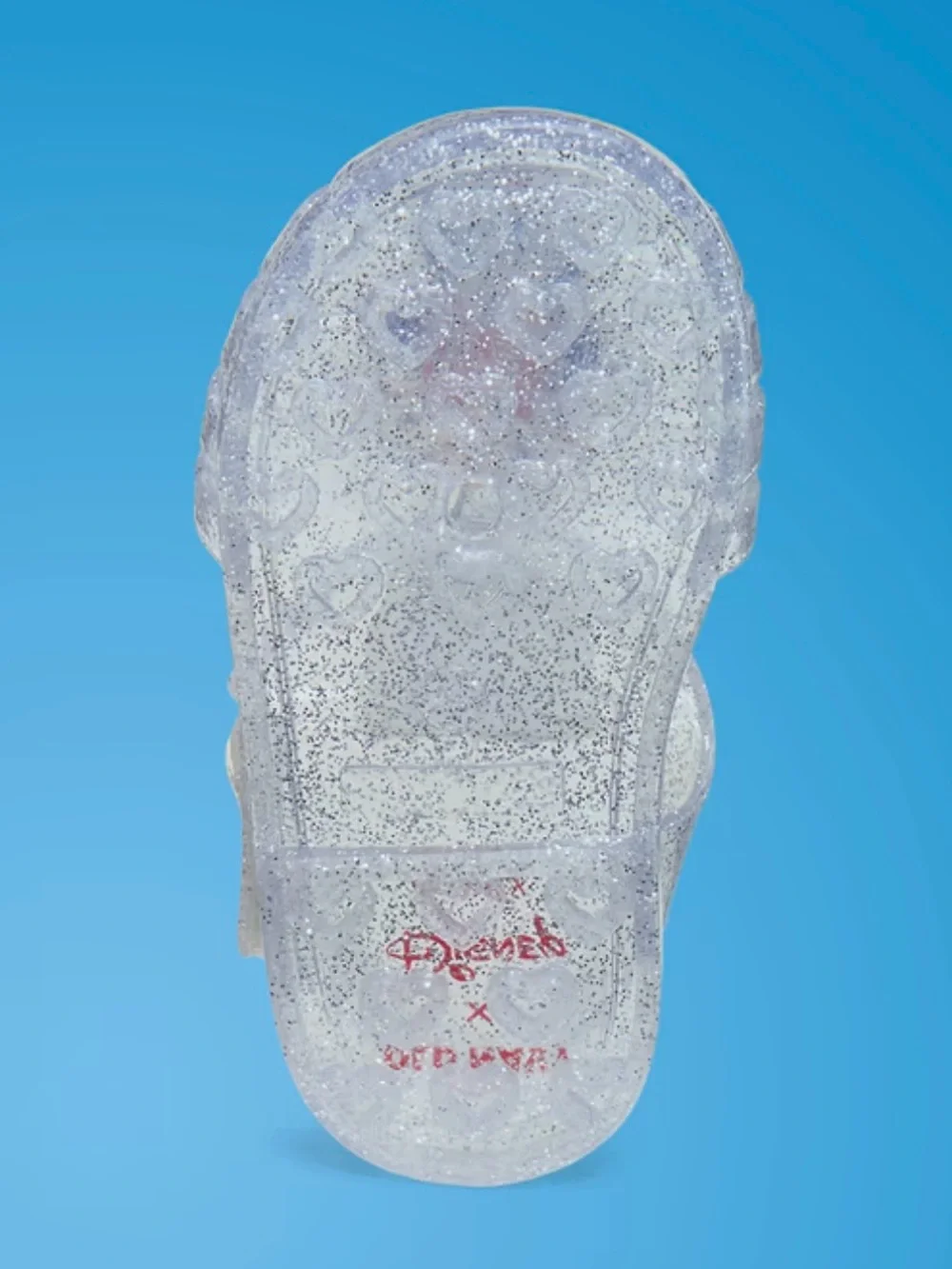 NWT Baby 6/12 month Clear Glitter Minnie Jelly Sandals - White/Red/Blue